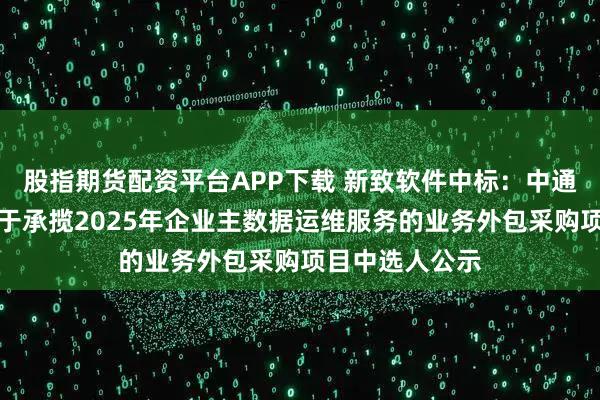 股指期货配资平台APP下载 新致软件中标：中通服创立公司关于承揽2025年企业主数据运维服务的业务外包采购项目中选人公示